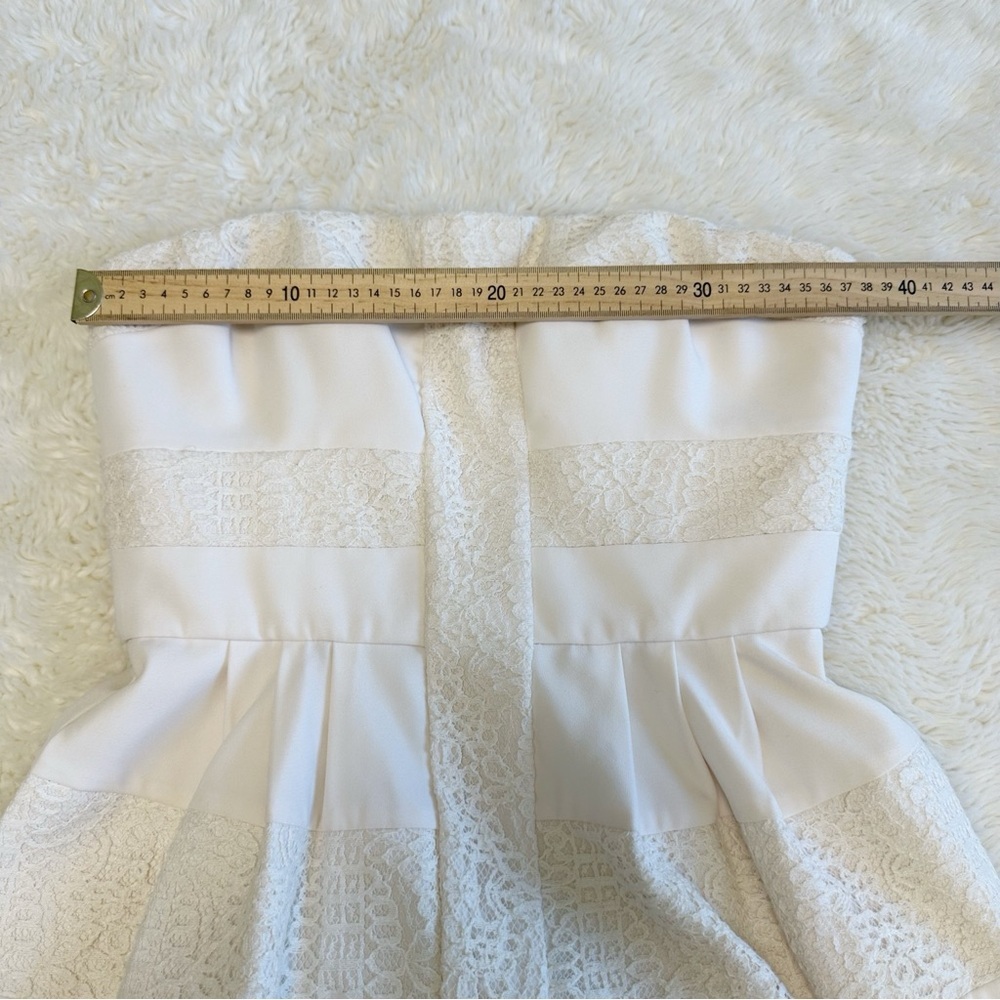 BCBGMaxAzria Dorothea Strapless Babydoll Mini Dress Fairy Whimsical Wedding - Picture 9 of 14